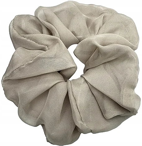 Elastico per capelli in chiffon, beige freddo
