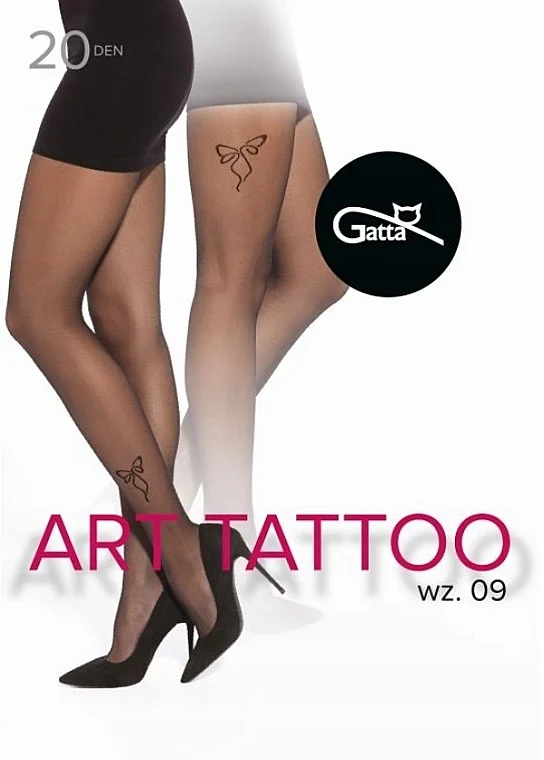 Collant "Art Tattoo W.09" 20 Den, nero