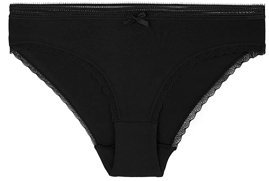 Slip donna in pizzo, nero