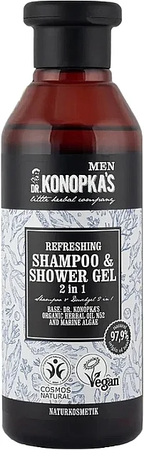 Shampoo e gel doccia rinfrescante 2-in-1 per uomo