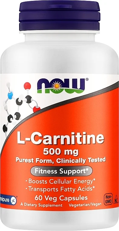 Integratore alimentare L-carnitina, capsule, 500 mg.