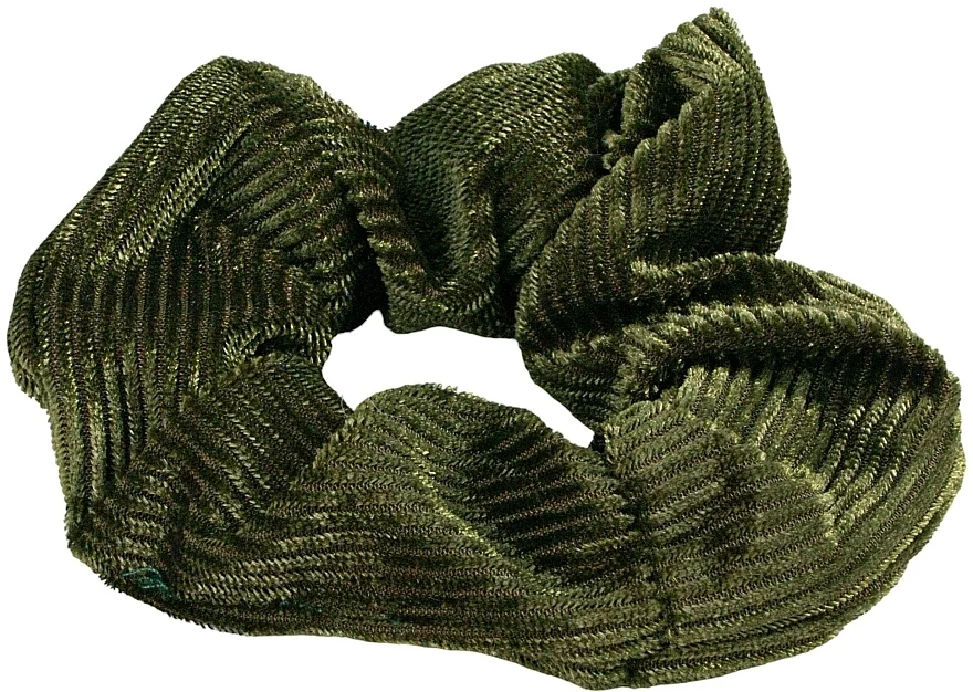 Elastico di velluto per capelli, verde 10 cm