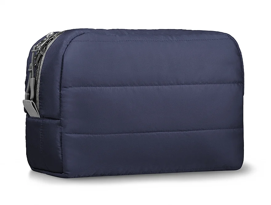 Beauty case trapuntato, blu scuro "Classy"