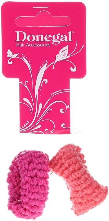 Elastici per capelli 2 pezzi, rosa e arancione