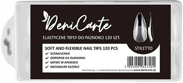 Tips trasparenti "Stiletto", 120 pz.