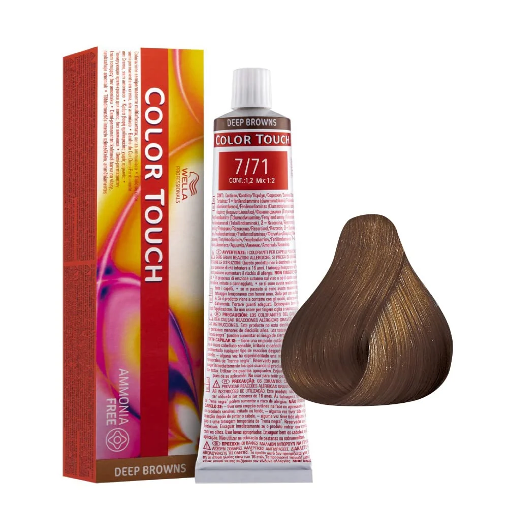 Wella Professionals Color Touch Tintura per Capelli Semipermanente Senza Ammoniaca 7/71  60 ml