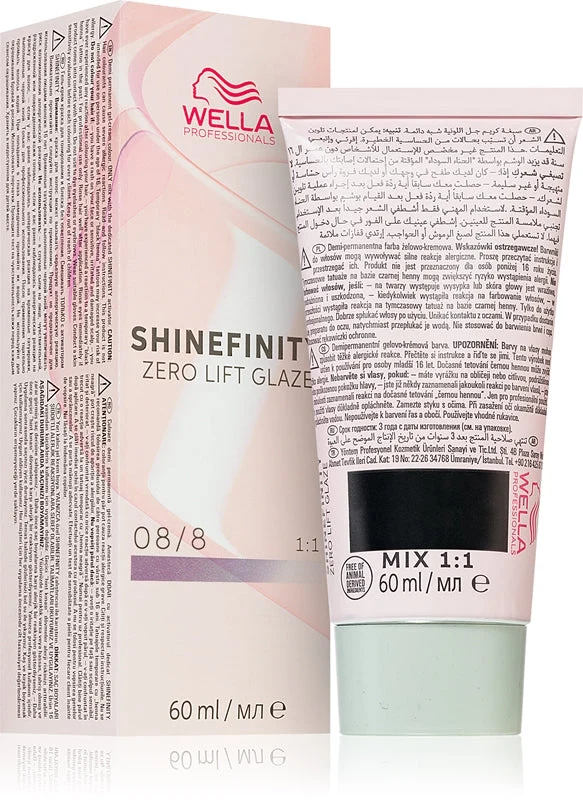 Tintura per capelli inglese Wella Shinefinity Zero Lift Glaze 60ml 08/8 | Biondo chiaro naturale