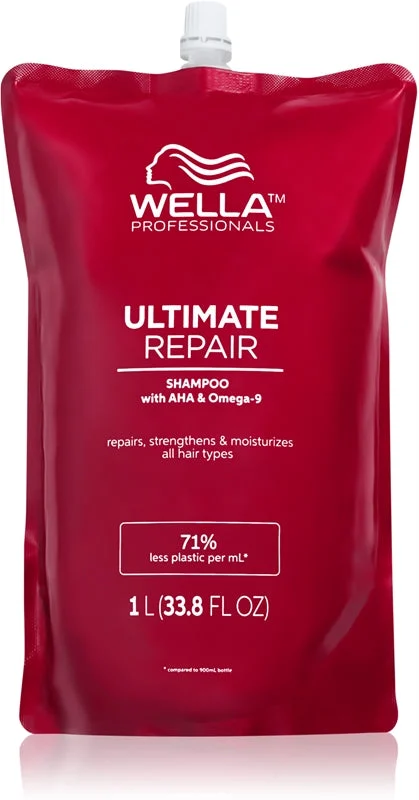 Wella Ultimate Repair Shampoo Refill - shampoo rigenerante per capelli, 1000 ml