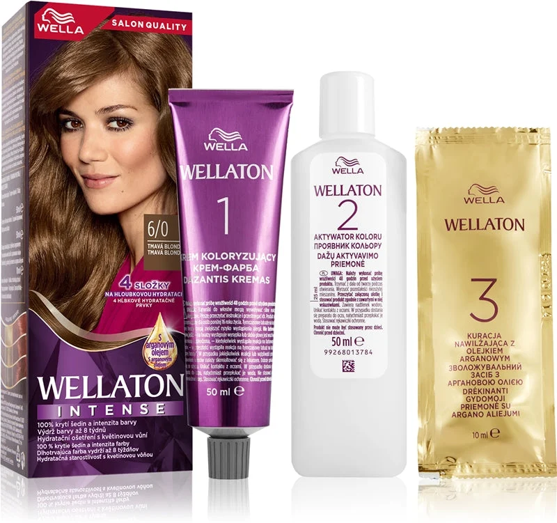 Wella Wellaton Intense tinta permanente per capelli con olio di argan colore 6/0 biondo scuro