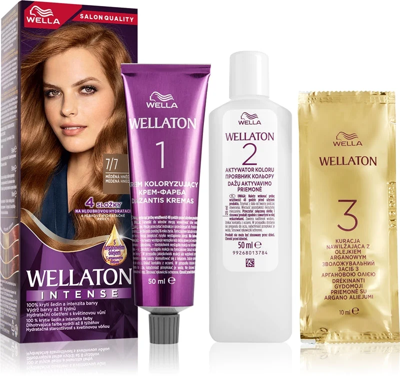 Wella Wellaton Intense tinta permanente per capelli con olio di argan colore 7/7 marrone profondo