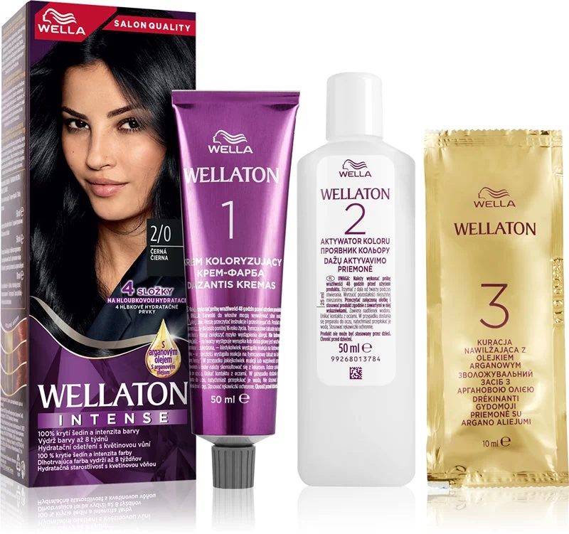 Wella Wellaton Intense tinta permanente per capelli con olio di argan colore 2/0 nero