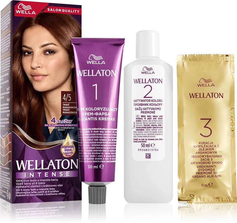 Wella Wellaton Intense tinta permanente per capelli con olio di argan colore 4/5 Addictive mogano