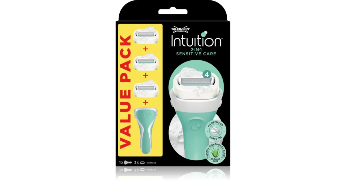 Rasoio da donna Impugnatura Intuition Sensitive + 3 testine diverse