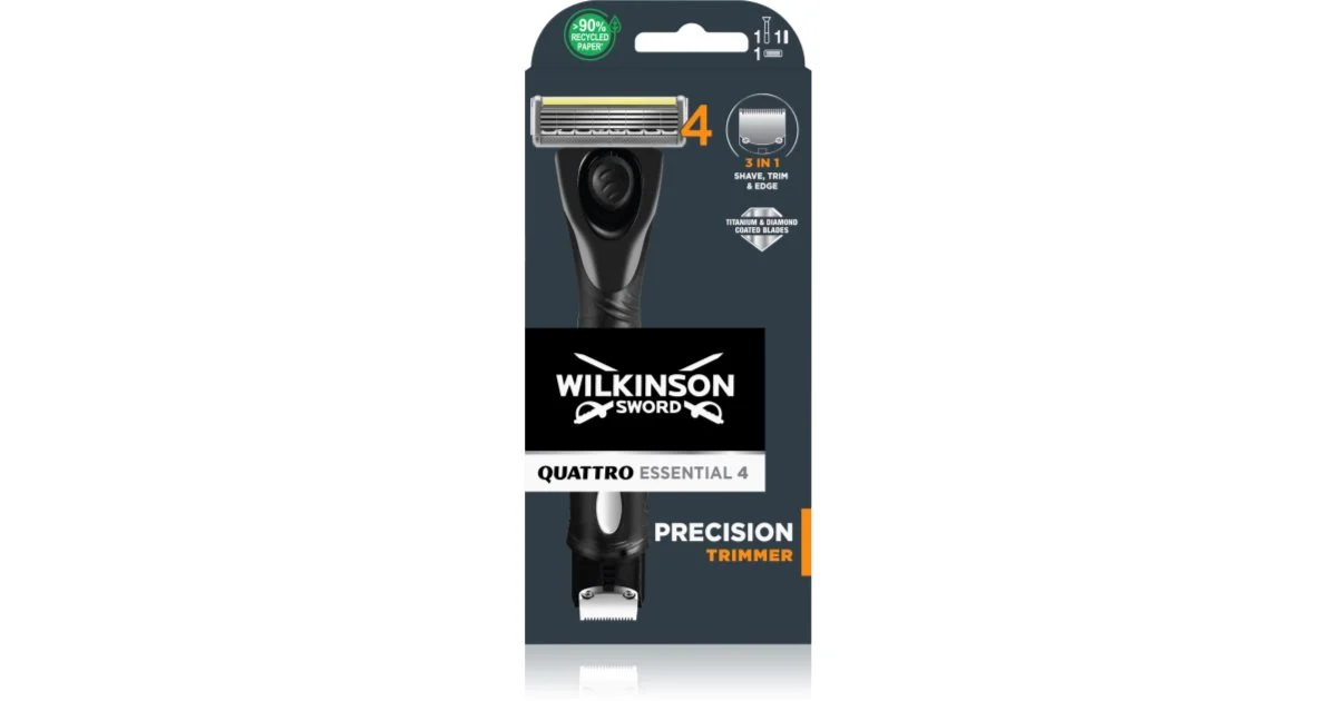 Wilkinson Quattro Titanium Precision Carbon - Rasoio per uomo
