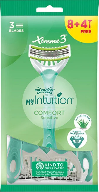 Wilkinson sword Rasoio usa e getta da donna My Intuition Comfort Sensitiv e 8 + 4 pezzi