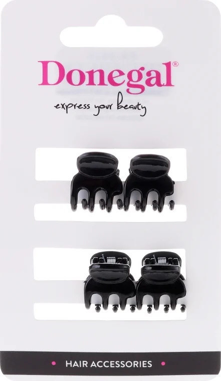 Pinza per capelli FA-9930, mini, colore nero, 4 pz.