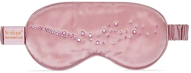 Maschera da notte in seta con cristalli, rosa zucchero
