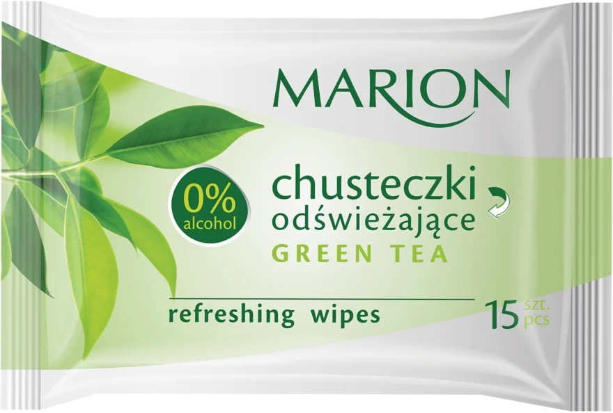 Salviette rinfrescanti "Green Tea", 15 pz