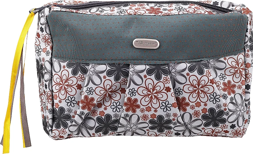 Beauty case "Ribbons" 93937, grigio-bianco con fiori
