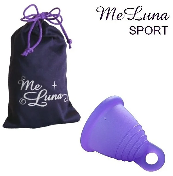 Coppa mestruale con anello, taglia S, viola scuro