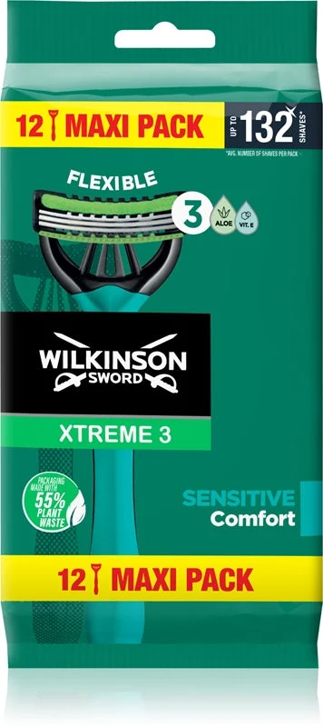 Wilkinson Sword Xtreme 3 Sensitive Comfort rasoi monouso per uomo 12 pezzi