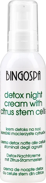 Crema disintossicante da notte, con cellule staminali di agrumi
