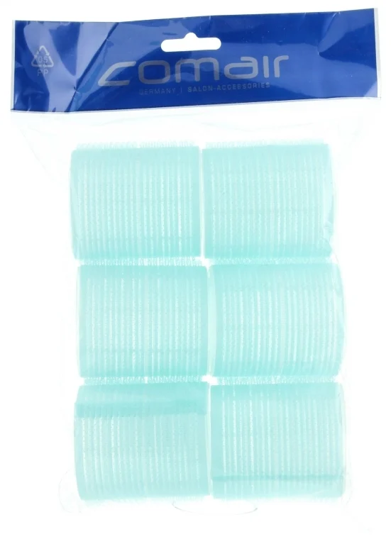 Set di bigodini con velcro "Jumbo", 6 pezzi, blu, d56
