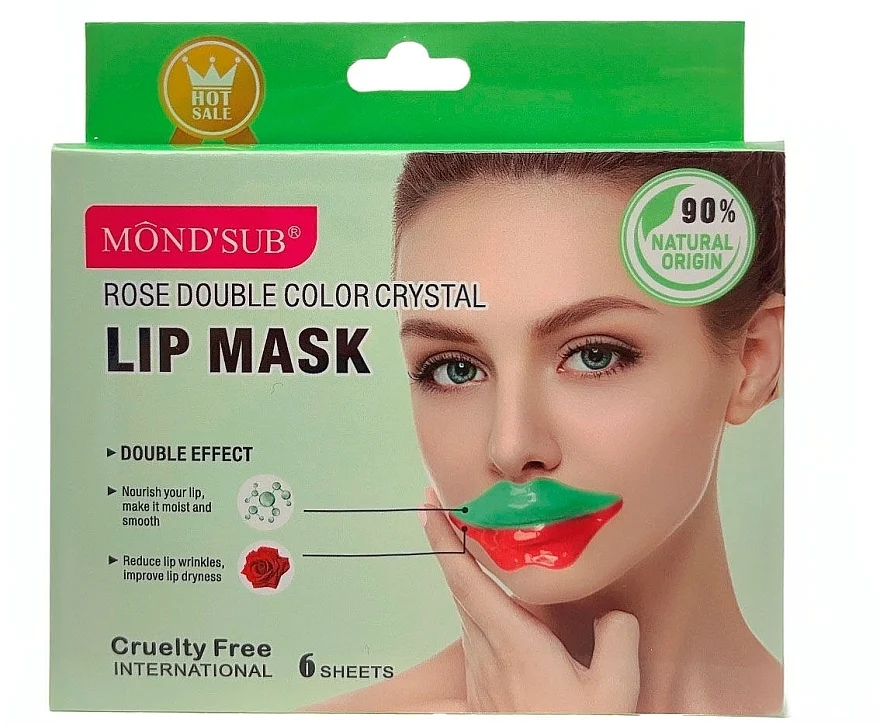 Maschera Doppia per Labbra ai Cristalli "Rosa"