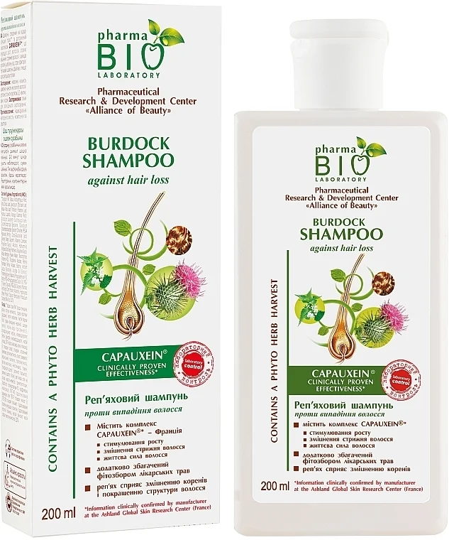 Shampoo anticaduta alla bardana