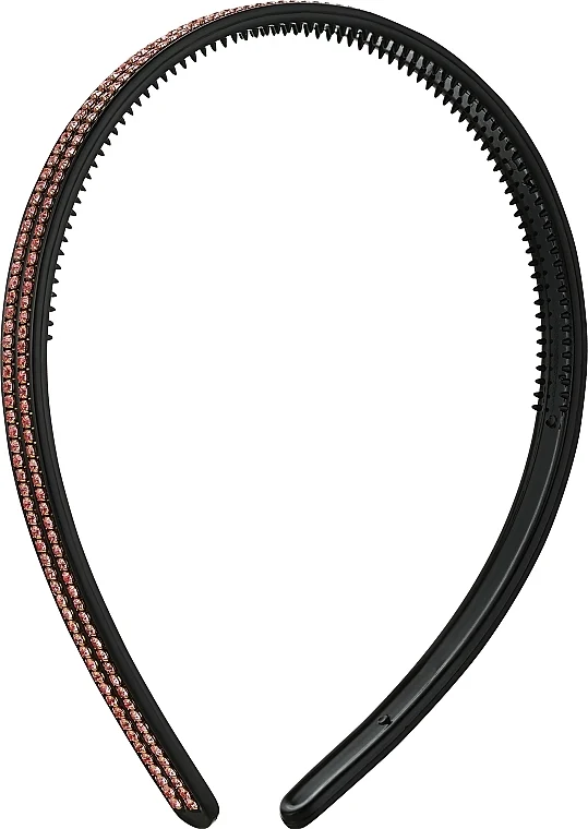 Cerchietto per capelli, 26195+1, nero con pietre rosa