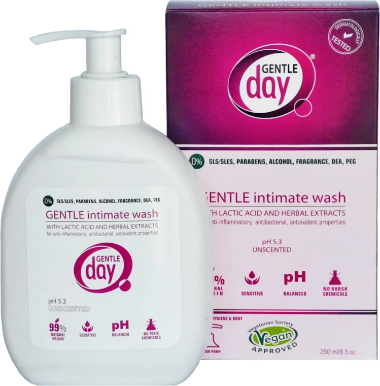 Detergente per l'igiene intima con acido lattico ed estratti di erbe