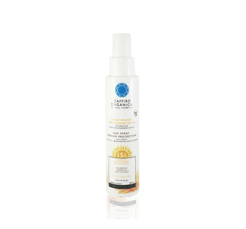 ZAFFIRO ORGANICA Spray Solare Protezione Media SPF 15