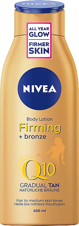 Lozione corpo rassodante con l'effetto dell'abbronzatura naturale