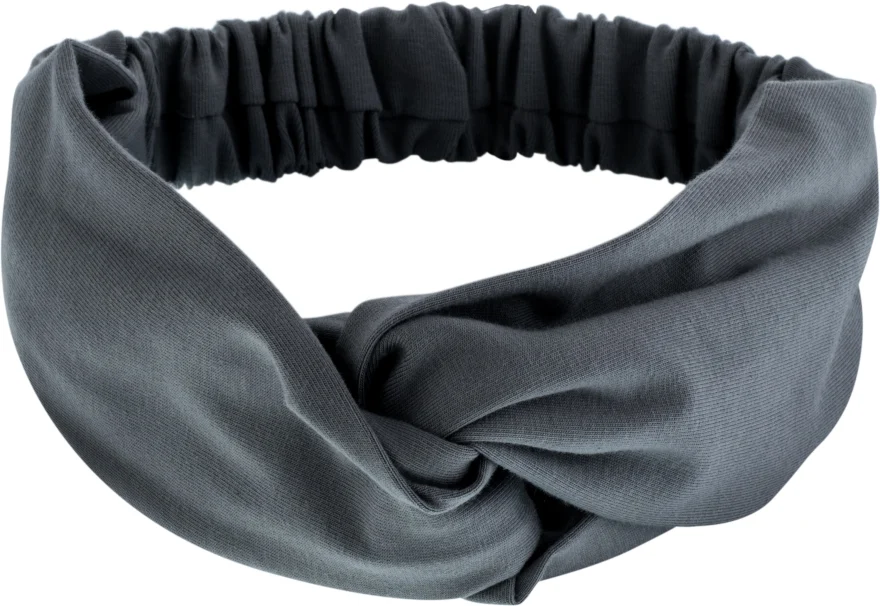 Fascia per capelli, annodata, grigia, "Knit Twist"
