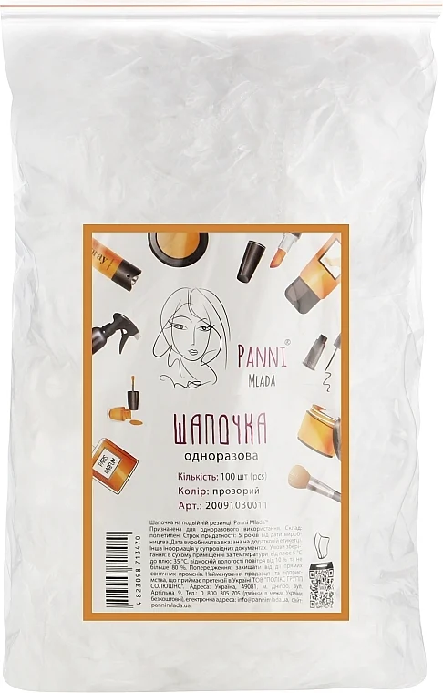 Cuffia con doppio elastico, 100 pezzi, trasparenti